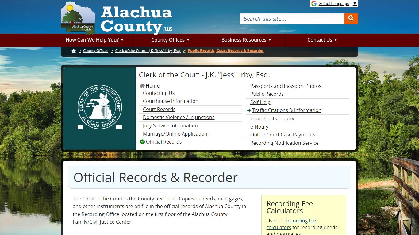 Official Records & Recorder - Alachua County, Florida